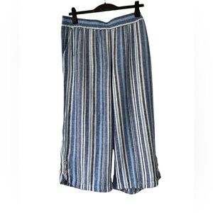 Ruby Rd Stripped Linen Blend Pants, Size XL